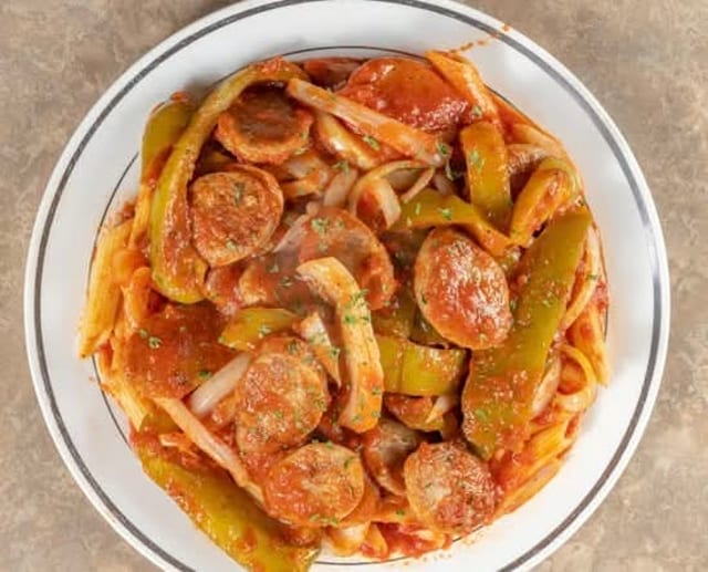 Sausage and Peppers Tray.